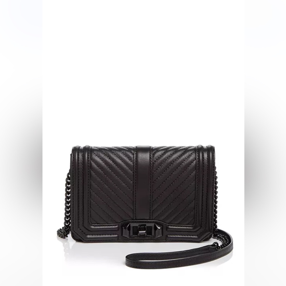 Black Designer Quilted Leather Crossbody Bag
